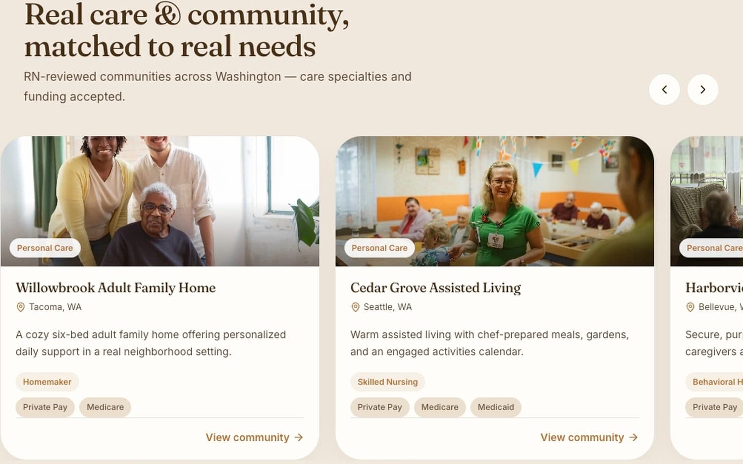 Nonni's Placement — Live community listings
